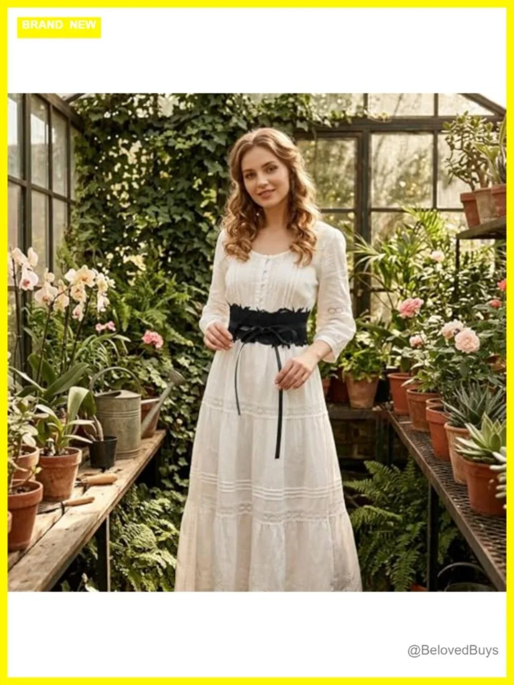 Wide Lace Waist Corset Belt with Bowknot Wrap Obi Belt for Dresses
